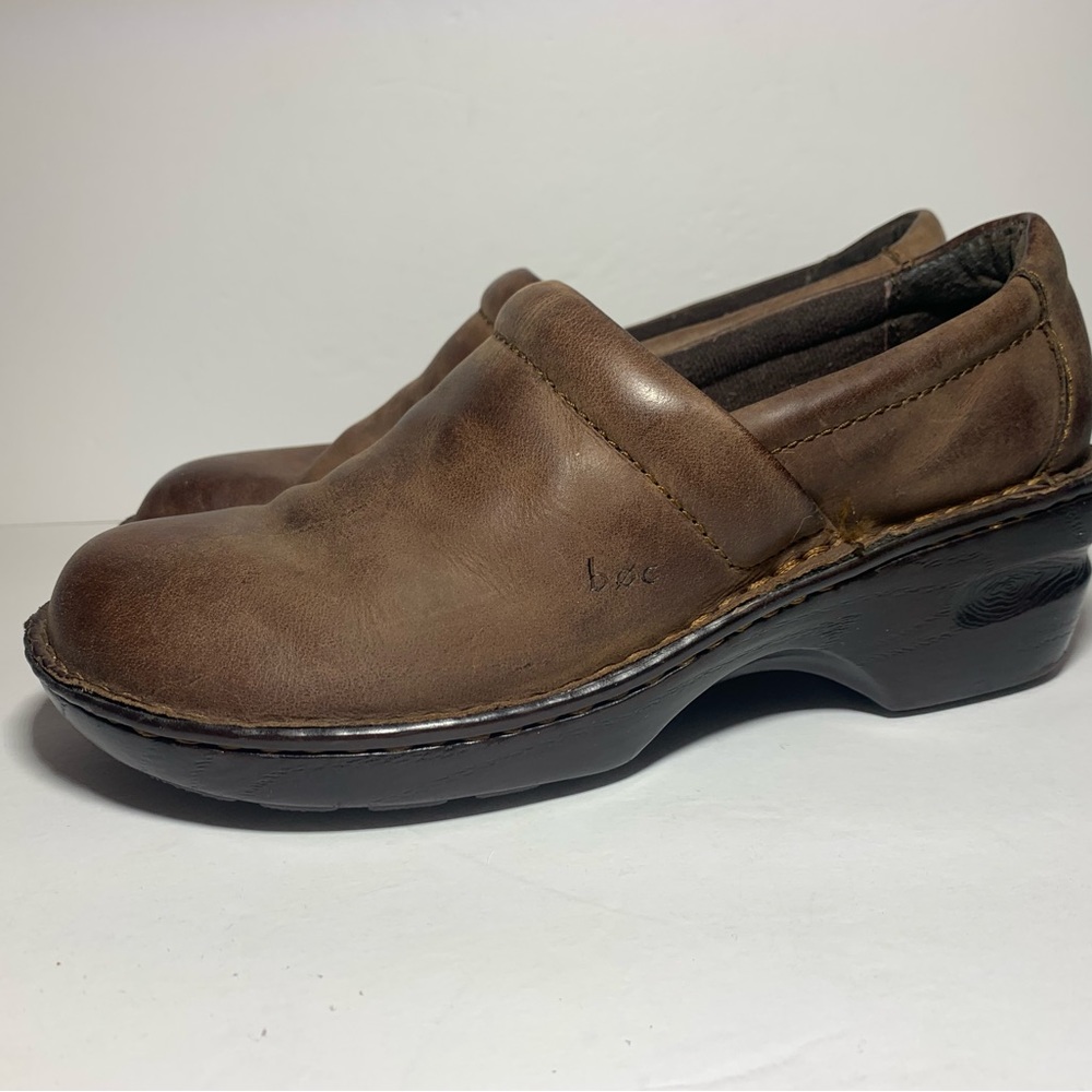 BOC Born Concept Womens Brown Leather Nursing Clogs Mules‎ Shoes Size 8.5